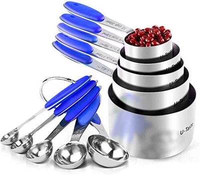 £14.99 • Buy Measuring Cups U-Taste 18/8 Stainless Steel Measuring Cups And Spoons Set Of 10