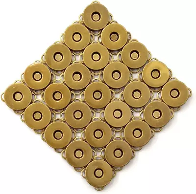 25 Sets Bronze Sew In Magnetic Bag Clasps Button Snaps Tone Purse Great For Clos • $7.99