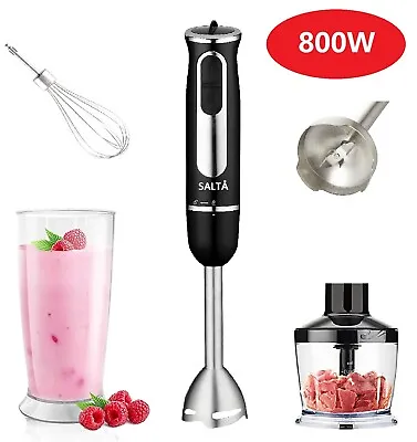 800W Stainless Steel Portable Stick Hand Blender Mixer Food Processor 4in1 • $55.99
