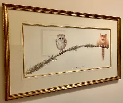 £60 • Buy RARE The Owl & The Pussy Cat By Warwick Higgs Print Glass Framed Signed