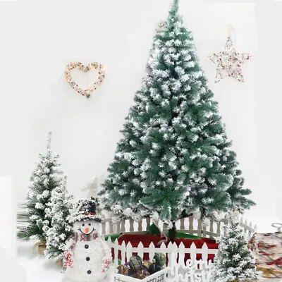 Artificial Christmas Tree 2.4M/2.1M/1.8M/1.5M Xmas Trees Decor Snowy Bushy Tips • $39.99