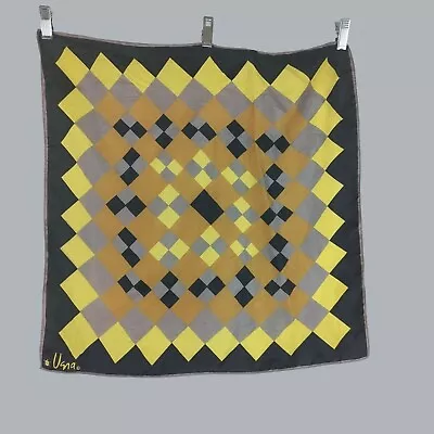 Vintage Vera Scarf Silk Square Geometric Hand Rolled Edges • $34.64