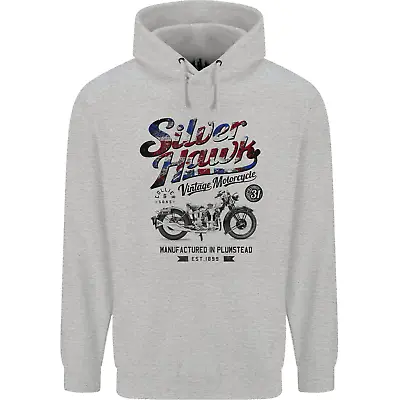 Silver Hawk Vintage Motorcycle Union Jack Mens 80% Cotton Hoodie • £19.99