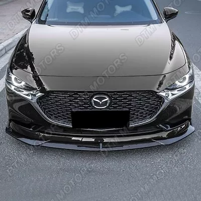 For 2019-2023 Mazda 3 Mazda3 Painted Black Front Bumper Body Kit Spoiler Lip 3PC • $43.99