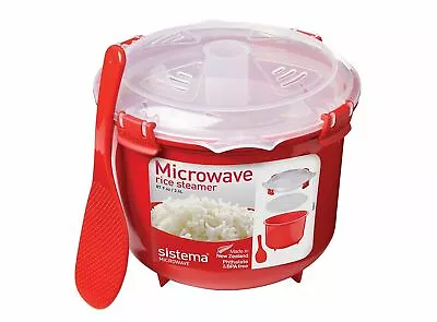 Sistema Microwave Rice Steamer 2.6L Pressure Cooker Vegetable Pasta Cook Pot Pan • £11.79