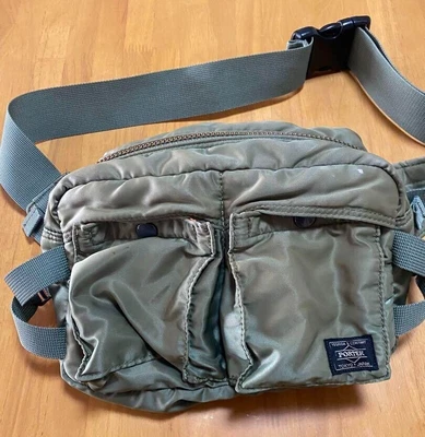 $84.99 • Buy Yoshida Porter Tanker Waist Bag Shoulder Bag Sage Green Khaki M Men Women Used