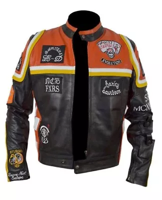 Men's Marlboroman Harley Davidson Motorcycle Vintage Cowhide Leather Jacket • $149