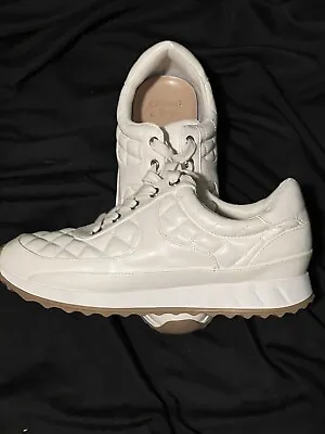 Crown & Ivy! Lita White Quilted Sneaker Shoes! Sz 8.5  • $25