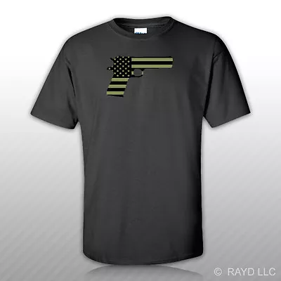 OD Green American Flag 1911 T-Shirt Tee Shirt 2a Gun Rights Molon Labe Pro • $15.99