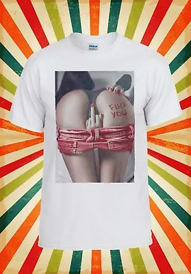 F*ck You Middle Finger Sexy Bum Girl Men Women Vest Tank Top Unisex T Shirt 1158 • $12.39