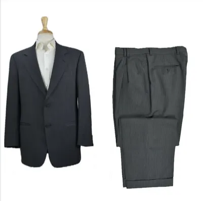 Vintage VALENTINO UOMO Made BY ARMANI Men's 2-BTN Wool Suit 40 R VTG • $48