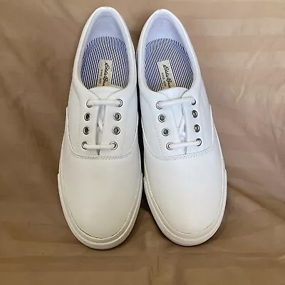 Eddie Bauer Vintage Women’s Size 10M White Leather Boat Shoes • $19.95