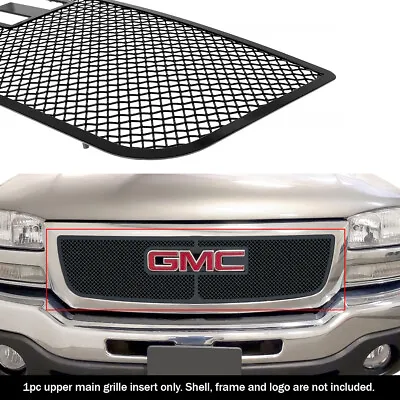 Fits 2003-2006 GMC Sierra 1500/2500/07 Classic Upper Stainless Black Mesh Grille • $84.99