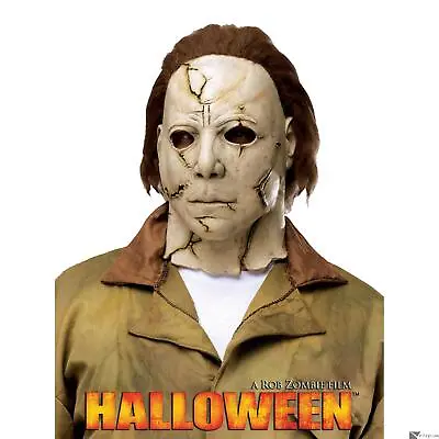 Deluxe Rob Zombie Michael Myers Costume Full Over Head Mask Brown One-Size • $28.54