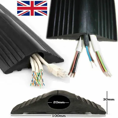 Floor Cable Cover Protector | Rubber Heavy Duty Trunking | Wire Lead Trip Bumper • £12.99