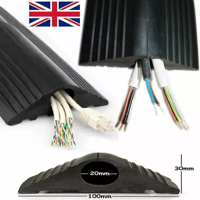 Floor Cable Cover Protector | Rubber Heavy Duty Trunking | Wire Lead Trip Bumper • £12.99