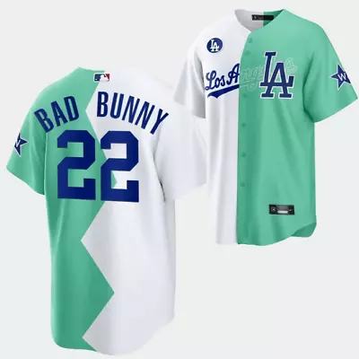 Los Angeles Dodgers Baseball Uniforms White-green Jerseys Breathable Sweatabsorb • £13.42