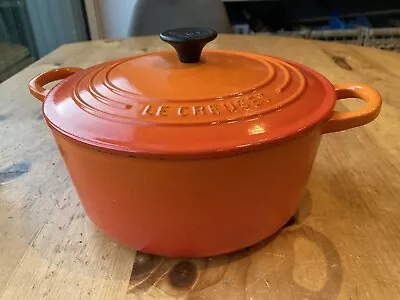 Le Creuset Cast Iron Round Casserole 22cm 3.3L -Volcanic Orange- USED • £50