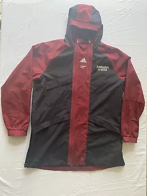 £5.50 • Buy Arsenal FC Adidas Rain Jacket Lightweight Large Red And Black Zip Top Hooded