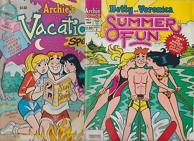 ARCHIE Summer Fun #1 Bikini Cover + VACATION SPECIAL #1 W/ POSTER NEWSSTAND LOT • $14.50