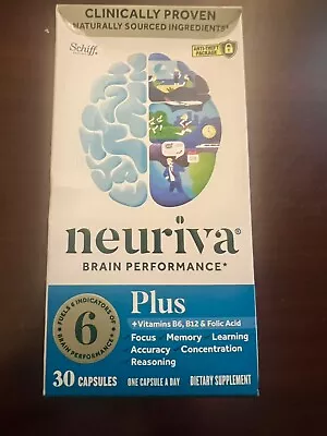 NEURIVA PLUS Brain Performance Health  30 Caps Expire 09/2025 • $18.94