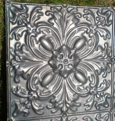 Antique Victorian Nouveau Ceiling Tin Tile Ancanthus Flower Cottage Chic Fleur • $28.89
