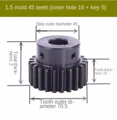 10pc 1.5 Die 45 Perforations 16 Keys 5 Bump Gear Motor Gear Spur Gear With Step • $448.55