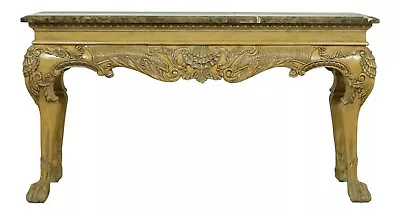 L51676EC: Georgian Style Marble Top Blonde Mahogany Console Table • $1595