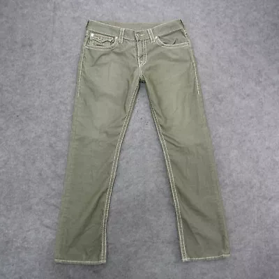 True Religion Jeans Men's 32x34 Green Medium Wash Straight Leg Jeans • $34.98