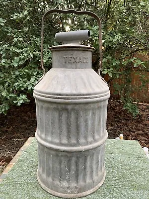 Vintage Texaco 5 Gallon Rare Embossed Galvanized Oil Can With Locking Lid • $250