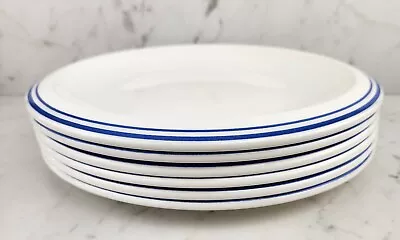 Set Of 6 Churchill Jamie Oliver KEEPING IT SIMPLE Dinner Plates 10.5  Blue Band • £67.55