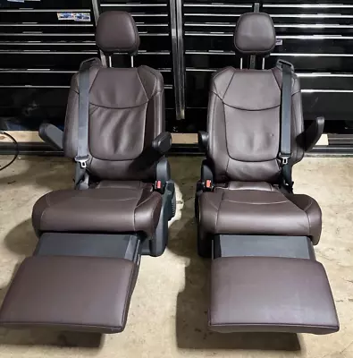 Toyota Sienna Seats Recliners Truck Van RV Seats Brown Leather Black Armrest • $2249