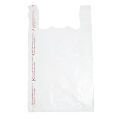 Large White Plastic T-Shirt Shopping Bags (Case Of 500) - 18  X 8  X 30” • $50.50