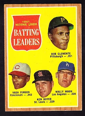 1962 Topps #52 Roberto Clemente/vada Pinson/ken Boyer/wally Moon • $18