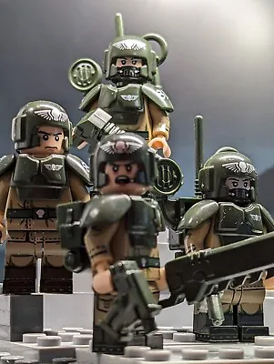 Custom Printed Warhammer LEGO Imperium Of Man Imperial Guardsmen Squad (4x) • $70.89
