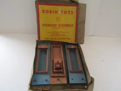 Rare Vintage Wood Wooden Robin Toys Tugboat Assembly Ship Industrious Boys Toys • $199.87