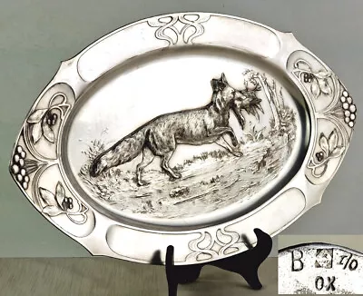 Art Nouveau Bowl Hunting Fuchs WMF Britanniametall Silver Plated Um 1900–1910 • $533.06