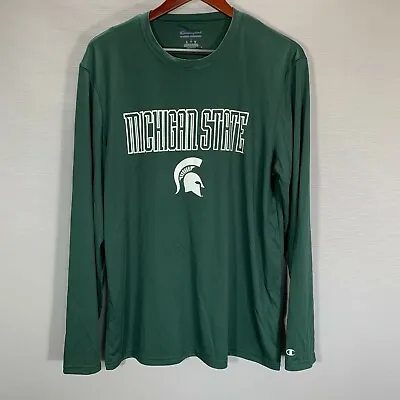 Champion Shirt Mens Large Green Michigan State University Long Sleeve Tee MSU  • $12.99