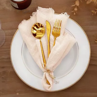 12 Pack White Cloth Napkins Cotton Dinner Cloth Napkins With Fringe Reusable ... • $19.25