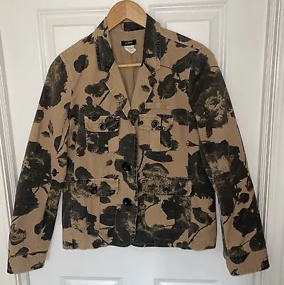 Women’s J. CREW Black Blossom Khaki Utility Camouflage Blazer Jacket Size XS • $23