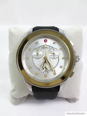 NEW Michele Cape Watch Black Silver Gold Two Tone Honey Topaz MWW27E000023 NIB • $218.49