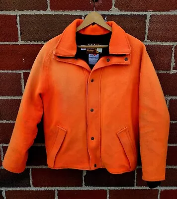 Vtg Cabela’s Whitetail Clothing Gore Tex Jacket L Orange Wool Made USA • $80