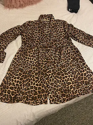 Zara Size M (12) Ladies Animal Print Longer Length Peplum Shirt Black • £2.99
