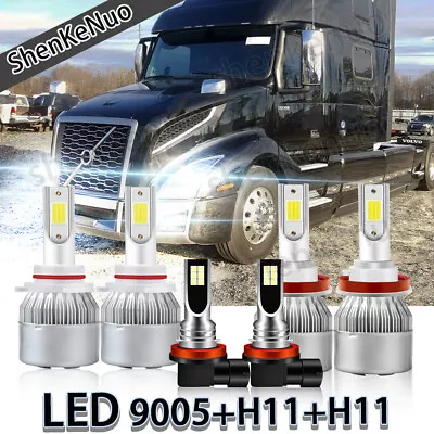 For Volvo VNL VNM 2004-2015 6x Combo 6000k LED Headlight Hi/Lo + Fog Light Bulbs • $32.67