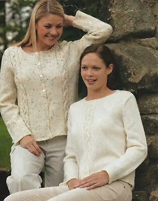 Knitting Pattern Womens Ladies Cable Knit Jumper Sweater Cardigan DK • £1.75