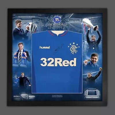 £299.99 • Buy Steven Gerrard Signed Rangers Football Shirt InA Invincibles Picture Mount Frame