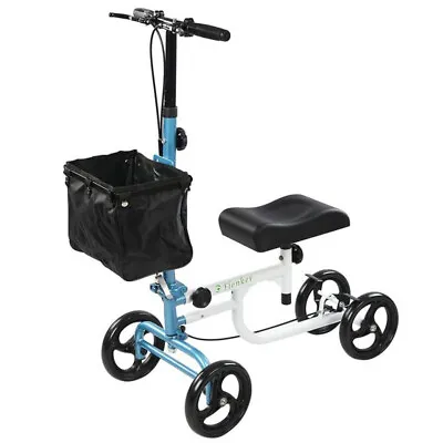 Steerable Foldable Knee Walker Medical Scooter Turning Brake Basket Drive Cart • $89.99