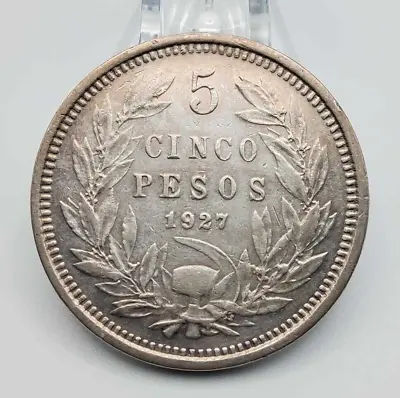 Chile Siver Coin 5 Pesos 1927 KM# 173.1  Slight Toned • $89.99