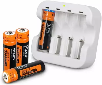 Hixon 1.5V AA Lithium Rechargeable Batteries &Charger 3500mWh Double AA Battery • $27