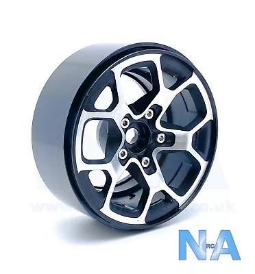 1 Pair Of 2.0  Beadlock Aluminium Alloy Black Crawler Car RC Pair Wheels Rim • £30